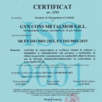 Certificat ISO 9001 GYN CONS METALMOB